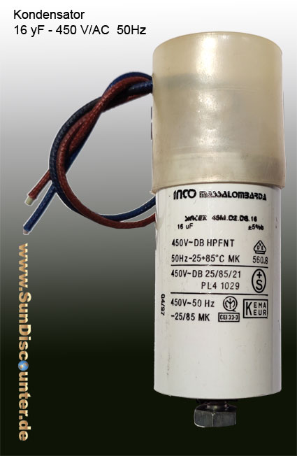 Kondensator inko16/450 V AC gebraucht günstig online kaufen, SunDiscounter
